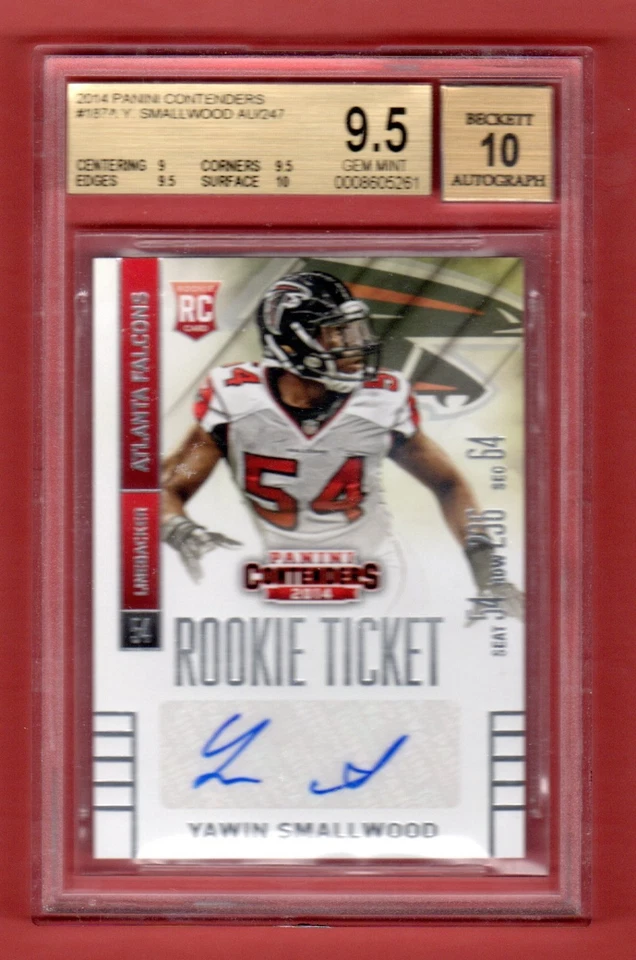 YAWIN SMALLWOOD 2014 CONTENDERS ROOKIE RC AUTOGRAPH /247 BGS 9.5 AUTO 10 FALCONS - Image 1 of 1