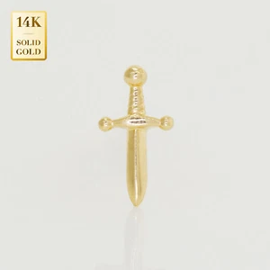 Pendiente de perno de cartílago de oro liso real 14K calibre 18 - Imagen 1 de 10
