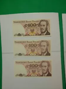 3 X Poland. BANKNOTE 100 ZLOTYCH 1979 /1986/88 UNCIRCULATED - Picture 1 of 6