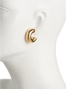 14g* MILOR GOLD ITALY 14K Resin Core Designer Massive Chunky Hoop Puffy Earrings - Picture 1 of 18
