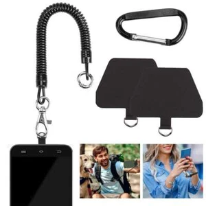 Wrist Strap Cell Phone Lanyard Patch Phone Strap Tether Tab with Carabiner Clip - Picture 1 of 12