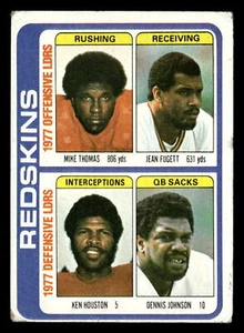 1978 Topps Thomas/Fugett/Houston/Johnson #528 VG Washington Redskins - Picture 1 of 2