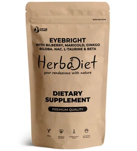 Eye Complex Health Eyebright Bilberry Marigold Taurine Beta Carotene Powder - Picture 1 of 3