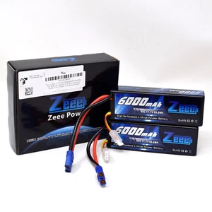 Zeee 11.1V 80C 3S 6000mAh Lipo Batteries Hard Case with EC5 Connector (2 pack) - Picture 1 of 2