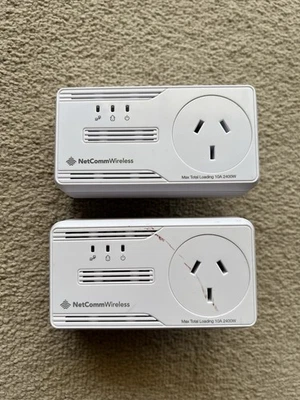 NetComm Wireless NP205 & NP505F Powerline Adapters - Tested & Working - Image 1 of 4