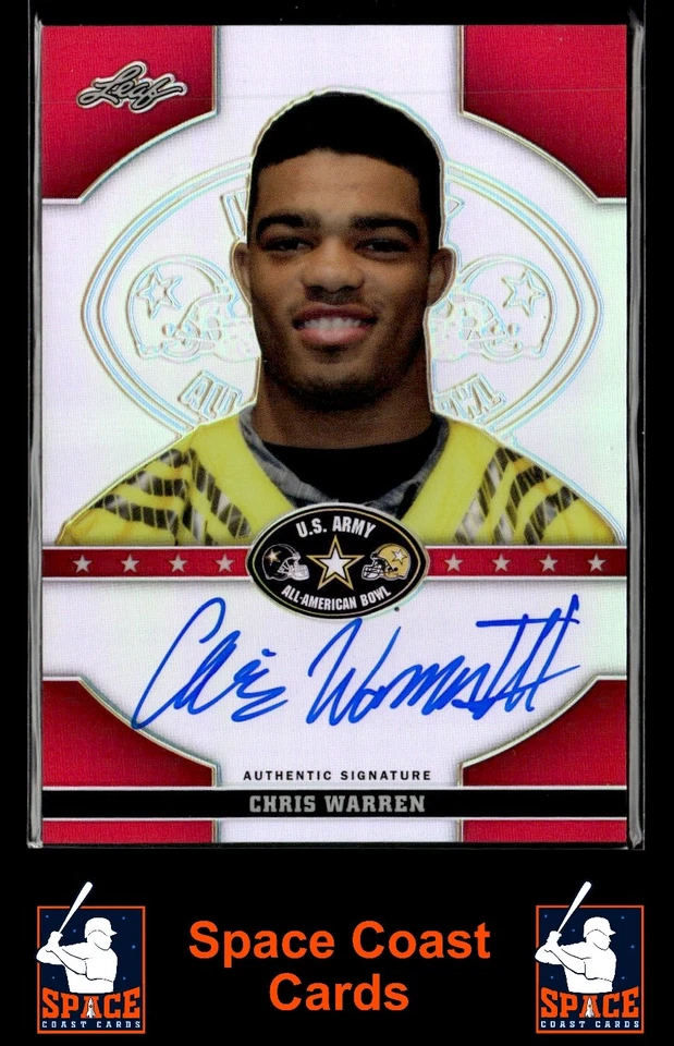 2015 Leaf Chris Warren #ATA-CW1 /5 Auto Red US Army All American - Image 1 of 2
