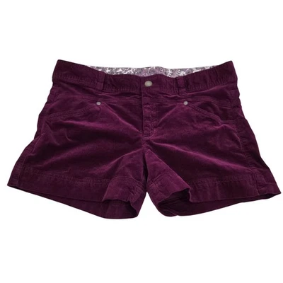 Athleta женщин размер 12 вельветовые шорты сливы бордовый эластичной повседневный Activewear - Изображение 1 из 4