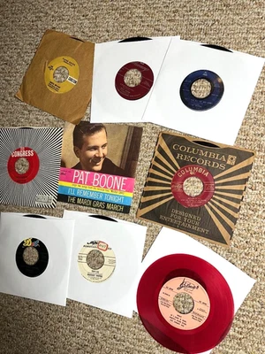 RARE 50's 60's lot w/obscure 1957 PROMO + MORE rock jazz soul pop 45's Coca Cola - Image 1 of 4