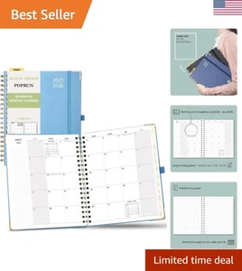 Monthly Planner 2025-2026 Spiral Hardcover 8'' x 10'', 18  Calendar Jul.2025 ... - Picture 1 of 7