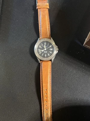 Hamilton Khaki Field King automático esfera negra día fecha correa de cuero marrón 9859A 20R Foto 1 de 4