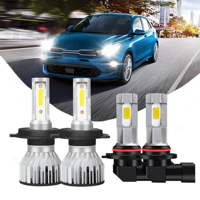H4 9145 Bombillas LED Alta/Baja Niebla 6000k Blanco Frío 4X Para Kia Rio 2016 2017 Foto 1 de 4