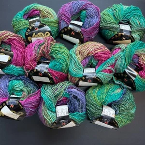 NORO YARN SILK GARDEN LITE - Color: 2036 Lot: A - 10 Skeins Purple, Green, Pink - Picture 1 of 5