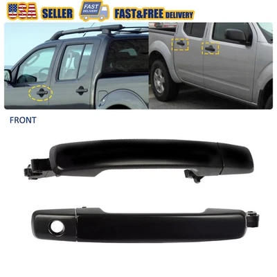 Manija de puerta exterior para Nissan Frontier 2005-2008 negra lisa delantera izquierda derecha Foto 1 de 4