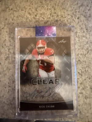 2018 Leaf Trinity - Clear Autographs Nick Chubb #CA-NC1 (AU, RC) - Image 1 of 2