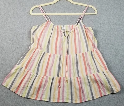 OLD NAVY Cami Tank Top Women’s Small S Multicolor Striped Sleeveless Tier Spring - Image 1 of 4
