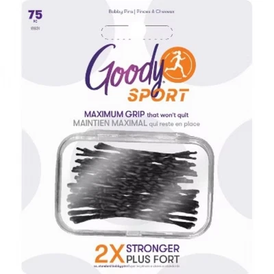 Goody Sport Bobby Pins with Pouch - 75ct - Black - Image 1 of 2