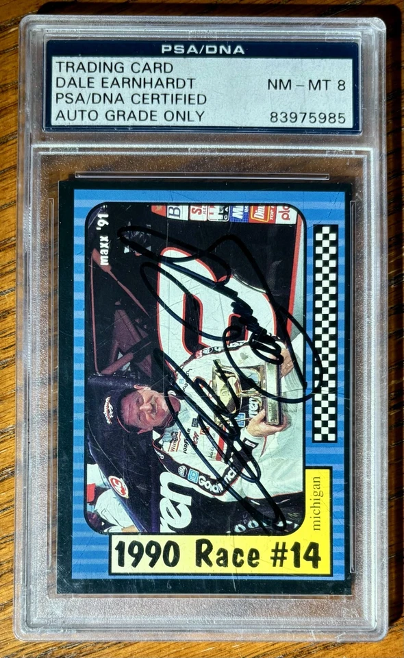 AUTHENTIC SIGNED 1991 MAXX DALE EARNHARDT SR. AUTOGRAPH PSA/DNA AUTH W/ 8 AUTO - Image 1 of 1