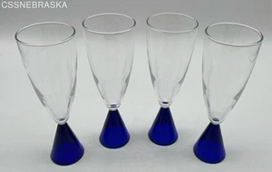 Juego de 4: Flautas de Champagne Sasaki Azul Cobalto Eon Cristal, 2.5" Diámetro - Imagen 1 de 8