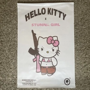 Hello Kitty Stunna Girl With AK47 Rifle Canvas Art Print Poster 24 1/2 x 16 1/2 - Picture 1 of 4