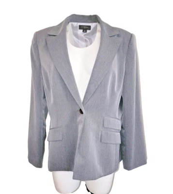 Blazer Liz Claiborne Trajes Mujer Talla 16 Gris Rayas Foto 1 de 4