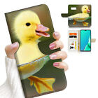 ( For Samsung S7 ) Wallet Flip Case Cover PB23973 Cute Duck Duckling