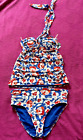 BNWT Marks and Spencer Blue Red Floral Tankini Top and Bottom Swim Set Sz 14/16