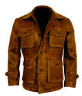 Men&#39;s leather Jacket Distressed Brown Trialmaster Sheep Skin  Retro Cafe Racer