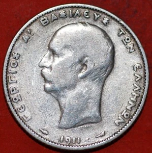 2 Drachmai 1911 George I Greece KM#61 - Picture 1 of 2