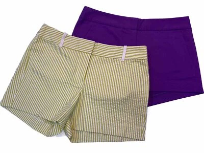 Pantalones Cortos Chinos Informales J Crew Para Mujer Nuevos con Etiquetas Púrpura Multicolor Talla 4 Lote 2 Foto 1 de 4