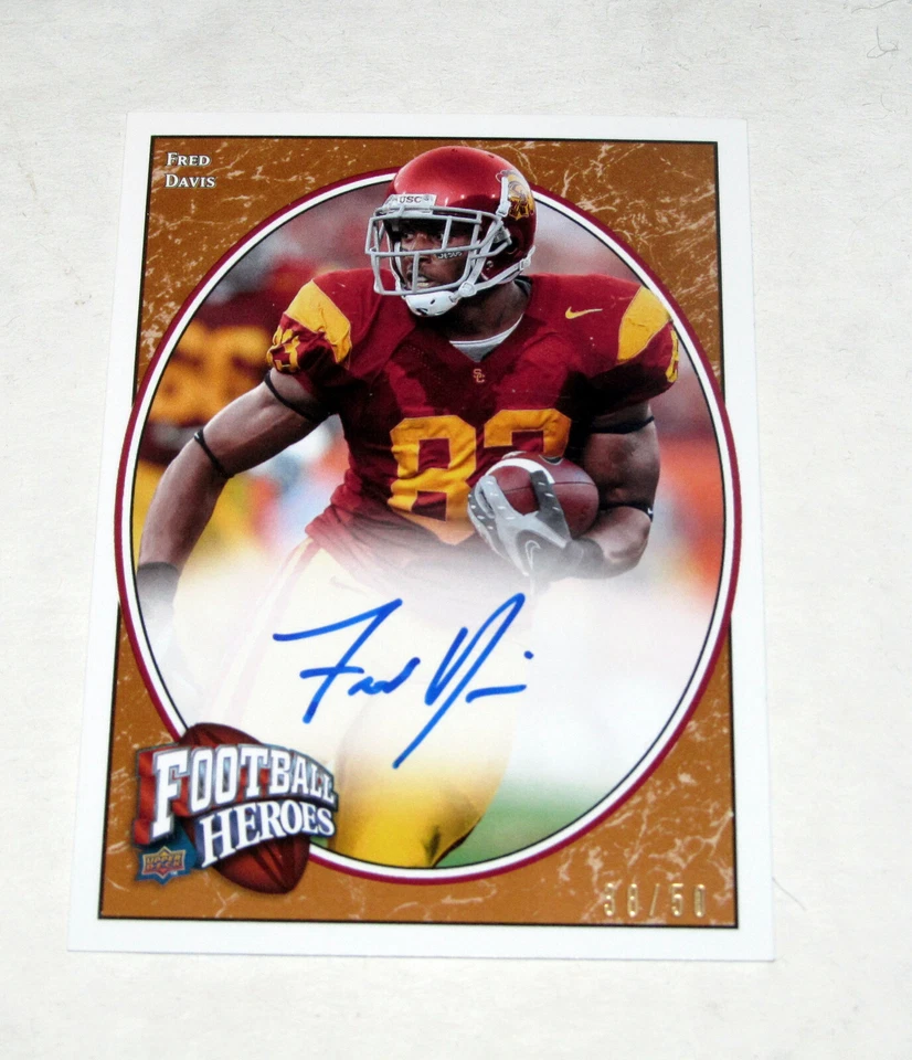 2008 UD Football Heroes 145 Fred Davis Autograph Auto (#/50) - Image 1 of 1