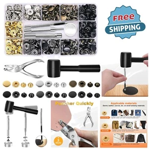 120 Sets Metal Snap Fasteners Kit 12.5mm Multipurpose Tools for Crafts Repairs - Picture 1 of 9