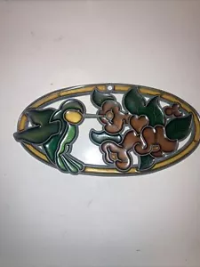 Vintage Handmade Stained Glass Hummingbird Suncatcher Window Ornament 4x7” - Picture 1 of 3