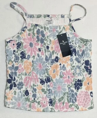 NUEVO Top Abercrombie Niños Calado Niñas 11/12 M Blanco Correas Florales Verano Informal Foto 1 de 4