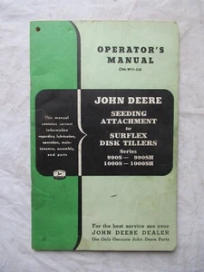 Accesorio de siembra John Deere para cultivadoras de discos 990s 1000s manual del operador - Imagen 1 de 3