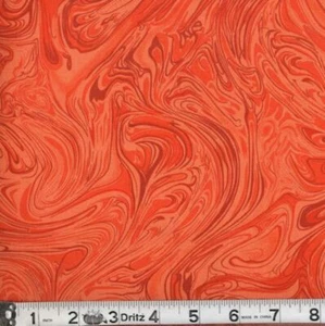Orange Spilled Marbled Paint 100% Cotton Fabric By the Yard - Bild 1 von 1