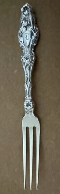 WHITING MFG LILY 4 1/2” STERLING STRAWBERRY FORK OLD PIECE - Image 1 of 4