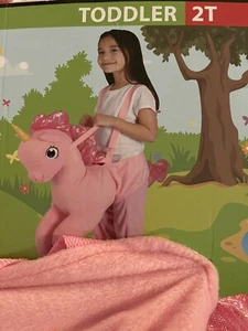 Kids Plush Pink Unicorn Rider Playtime Costume. 2T - Picture 1 of 7