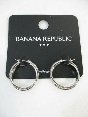 Pendientes de aro retorcidos de plata Banana Republic para mujer nuevos con etiquetas 38 Foto 1 de 4