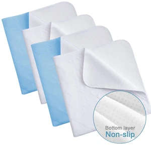4 Incontinence Bed Pads Reusable Hospital Underpad Bed Mat Anti-Slip 34"x36" - Picture 1 of 7