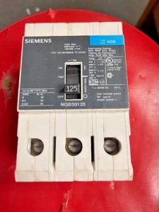Siemens NGB3B125 Interruttore 3 Poli 480V 125 Amp 25K @ 480, 100k @ 240, Usato - Foto 1 di 7