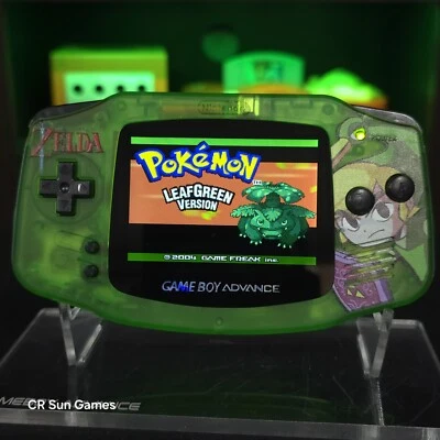 Consola Link Zelda verde transparente Game Boy Advance GBA con pantalla LCD retroiluminada iPS V5  Foto 1 de 4