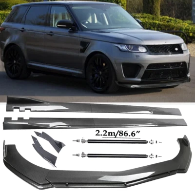 For Land Rover Range Rover Carbon Fiber Front Bumper Lip Spoiler & Side Skirt Foto 1 de 4