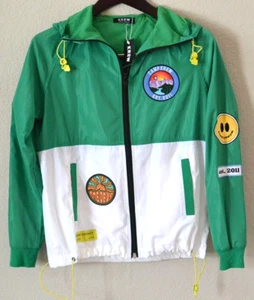 NWT Camp KREW youth medium 10/12 green white patch hoodie zip jacket - Picture 1 of 8