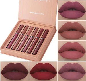 6Pcs Matte Liquid Lipstick Makeup Set, Matte Liquid Long-Lasting Wear Non-Stick - Picture 1 of 6