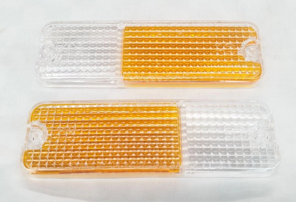 PAR DE LENTES INDICADORAS LUZ DE ESTACIONAMIENTO BARRA PARACHOQUES DELANTERO MAZDA RX7 SERIE 1 S1 2 piezas Foto 1 de 2