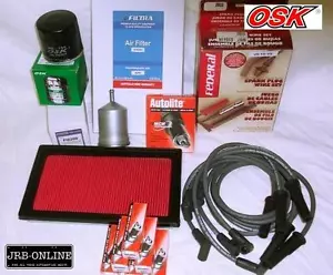 HOLDEN VN VR VP VS COMMODORE OIL AIR FUEL FILTER KIT+IGNITION LEADS+SPARK PLUGS - Picture 1 of 1