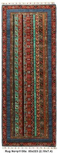 7' Foot Super Kazak Runner (3x7) Silky Fine Wool MULTI-COLOR #P1130 - Picture 1 of 8