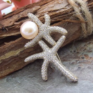 H042913 Natural 11mm Pearl Brooch - Picture 1 of 4