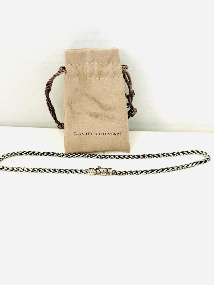Collar de cadena de trigo David Yurman 6 mm 16 3/4" - plata de ley 925 amarillo 14 k Foto 1 de 4