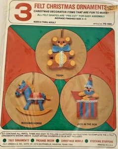 Cavallo a Dondolo Teddy Retro Feltro Applique Natale Ornamento Kit Vacanze Sigillato - Foto 1 di 6